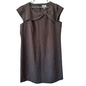 KSL Cap-Sleeve Bow-Detail Gray Dress